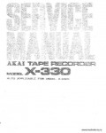 Сервисная инструкция AKAI X-330, 330D