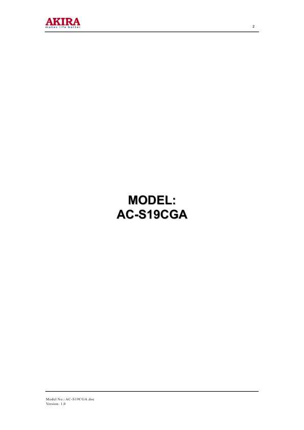 Сервисная инструкция Akira AC-S19CGA