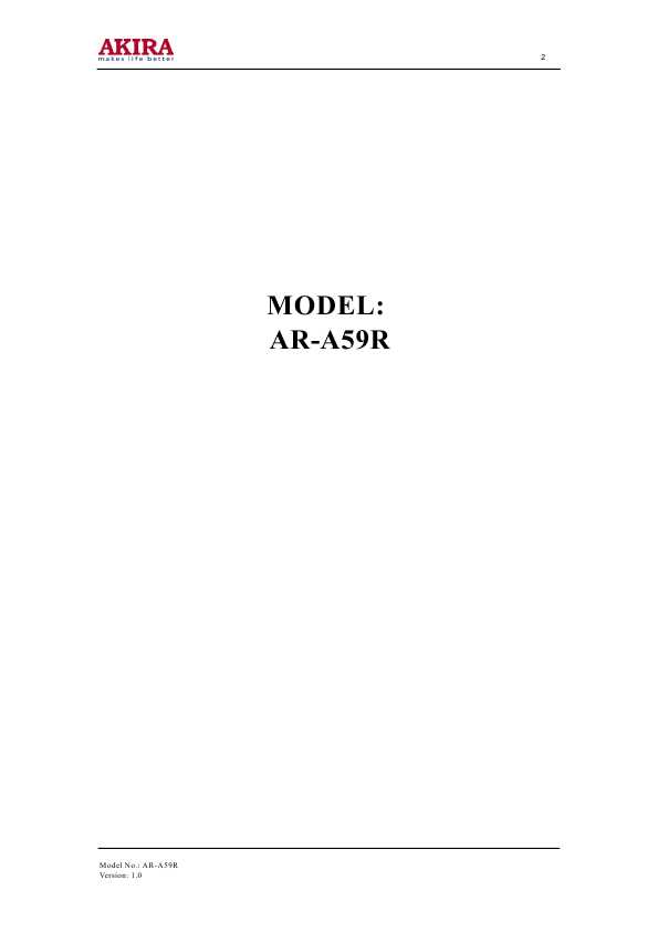 Сервисная инструкция Akira AR-A59R