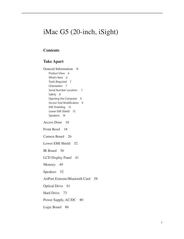 Сервисная инструкция Apple iMac G5 20 ISIGHT