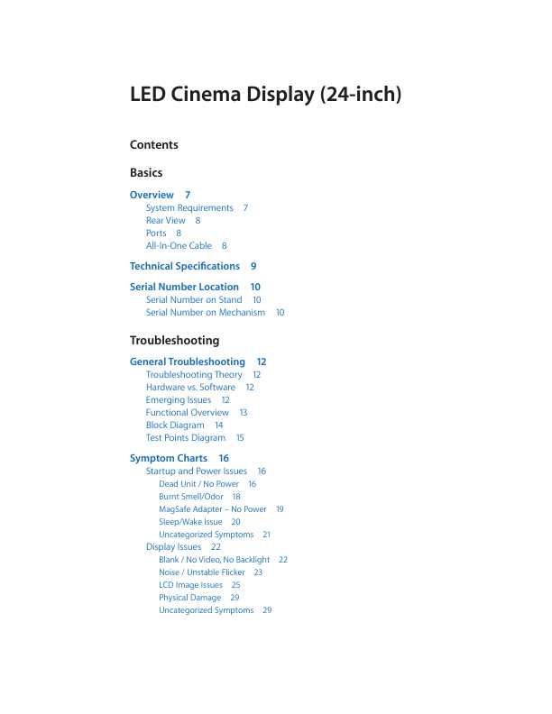 Сервисная инструкция Apple LED CINEMA DISPLAY 24