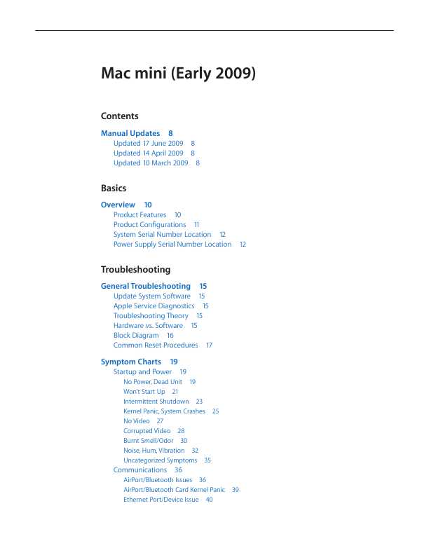 Сервисная инструкция Apple Mac Mini early '09
