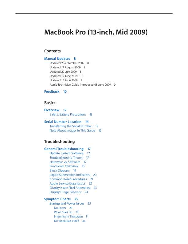 Сервисная инструкция Apple MacBook Pro 13 mid '09