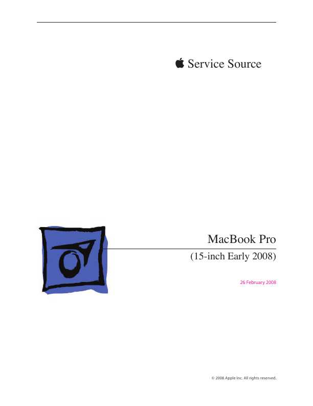 Сервисная инструкция Apple MacBook Pro 15 early '08