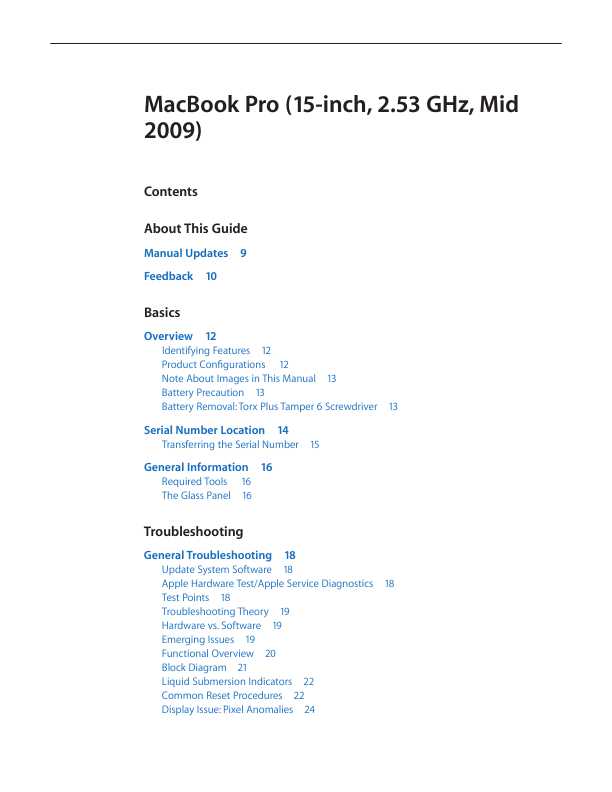 Сервисная инструкция Apple MacBook Pro 15 mid '09 2.53GHZ