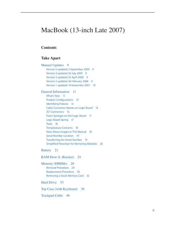 Сервисная инструкция Apple MacBook 13 late '07