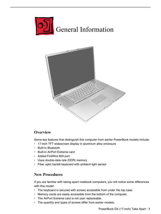 Сервисная инструкция Apple PowerBook G4 17