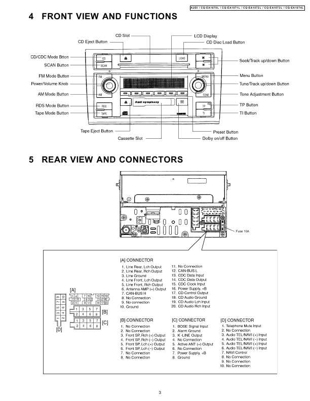 Сервисная инструкция Panasonic CQ-EA1070, CQ-EA1071, CQ-EA1072