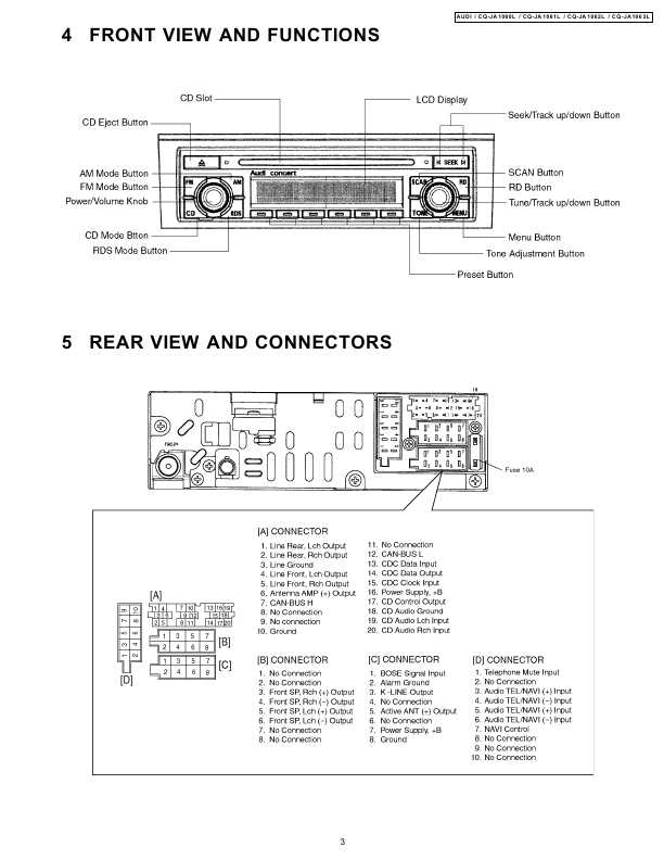 Сервисная инструкция Panasonic CQ-JA1060, CQ-JA1061, CQ-JA1062, CQ-JA1063