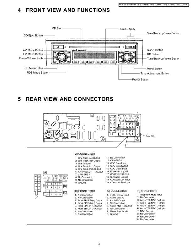 Сервисная инструкция Panasonic CQ-JA1070, CQ-JA1071, CQ-JA1072, CQ-JA1073, CQ-JA1074