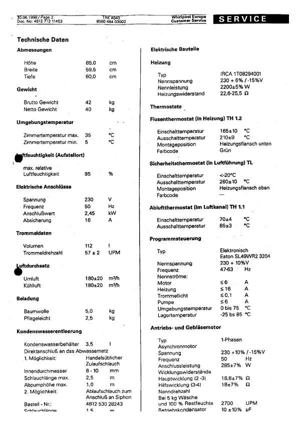 Сервисная инструкция Bauknecht TRK-4840