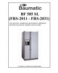 Сервисная инструкция Baumatic BF-585SL