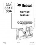 Сервисная инструкция BOBCAT 331, 334, 10-09
