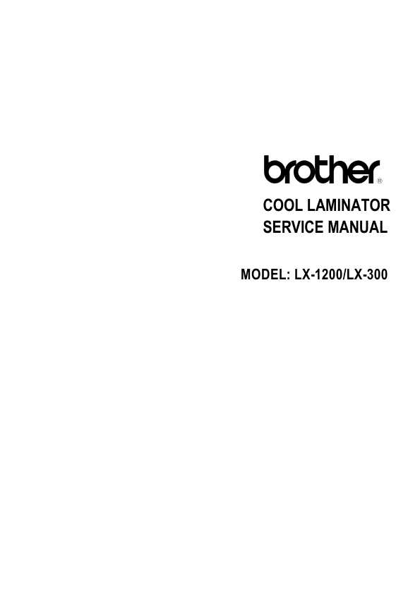 Сервисная инструкция Brother LX 300, 1200