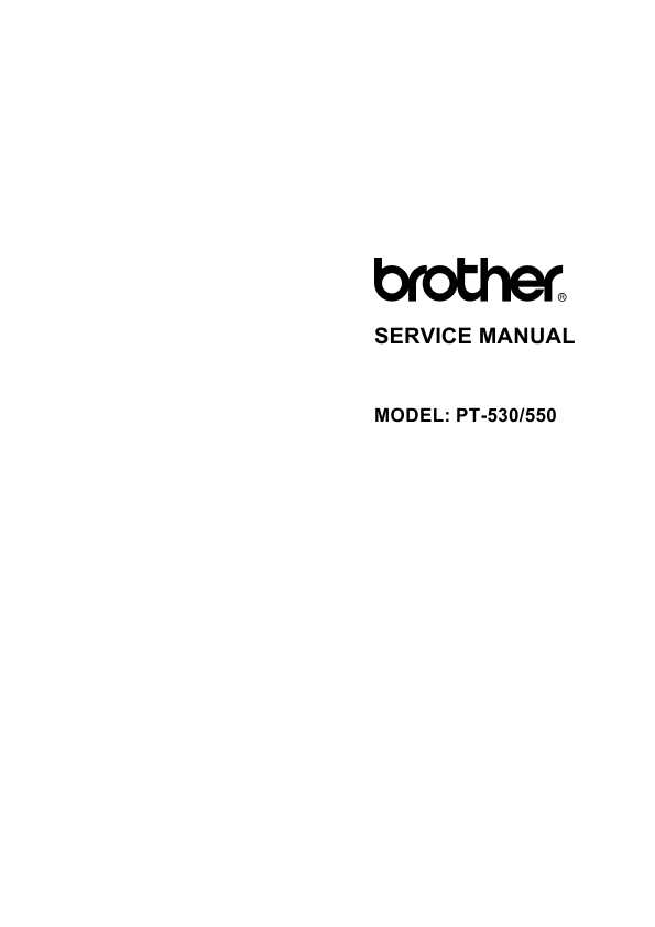 Сервисная инструкция Brother PT-530, 550