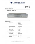 Сервисная инструкция Cambridge Audio AZUR-640C v1