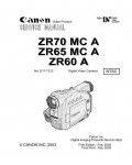 Сервисная инструкция Canon ZR-60, ZR-65, ZR-70
