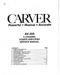 Сервисная инструкция Carver AV-405