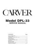 Сервисная инструкция Carver DPL-33