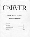 Сервисная инструкция Carver M-500