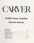 Сервисная инструкция Carver M-500T