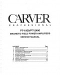 Сервисная инструкция Carver PT-1800, PT-2400