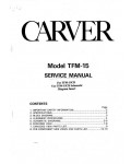 Сервисная инструкция Carver TFM-15CB