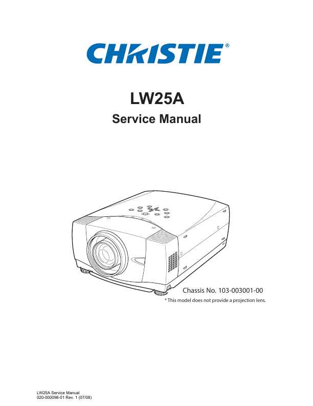 Сервисная инструкция Christie LW-25A