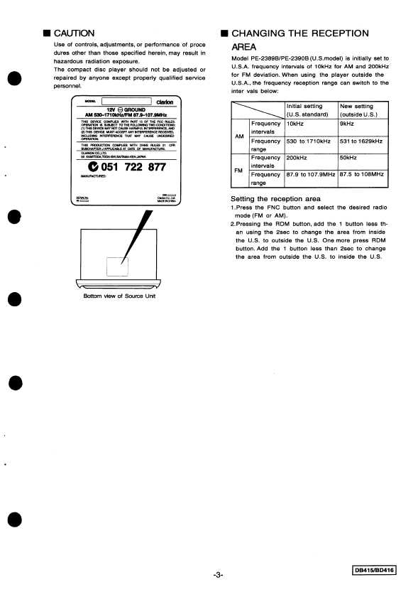 Сервисная инструкция Clarion BD416, DB415
