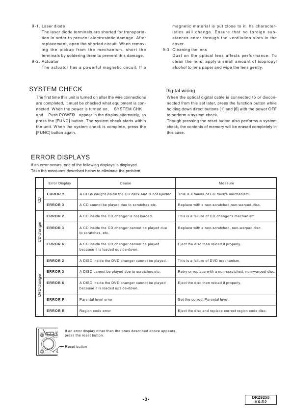 Сервисная инструкция Clarion DRZ-9255, HX-D2