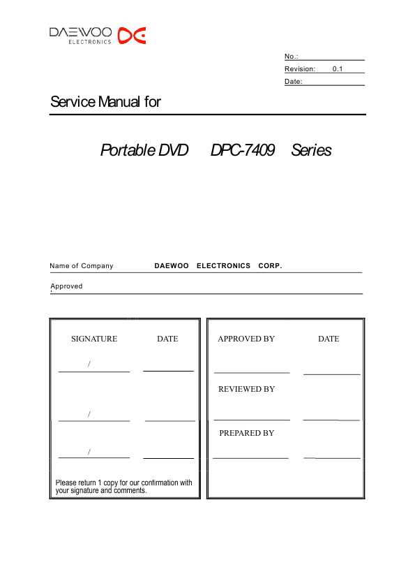Сервисная инструкция Daewoo DPC-7409