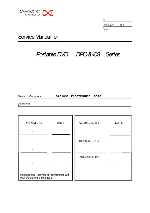 Сервисная инструкция Daewoo DPC-8409