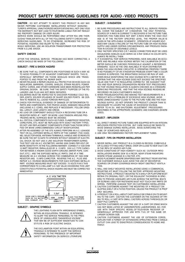 Сервисная инструкция Daewoo DTH-14V1FSN, DTH-20V3FSN