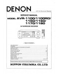 Сервисная инструкция Denon AVR-1100, AVR-1100RD, AVR-1150, AVR-1160, AVR-1170, AVR-1180