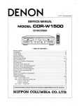Сервисная инструкция Denon CDR-W1500