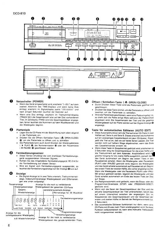 Сервисная инструкция Denon DCD-810, DCD-910