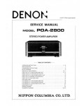 Сервисная инструкция Denon POA-2800