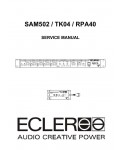 Сервисная инструкция Ecler SAM502, TK04, RPA40