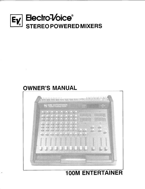 Сервисная инструкция Electro-Voice 100M
