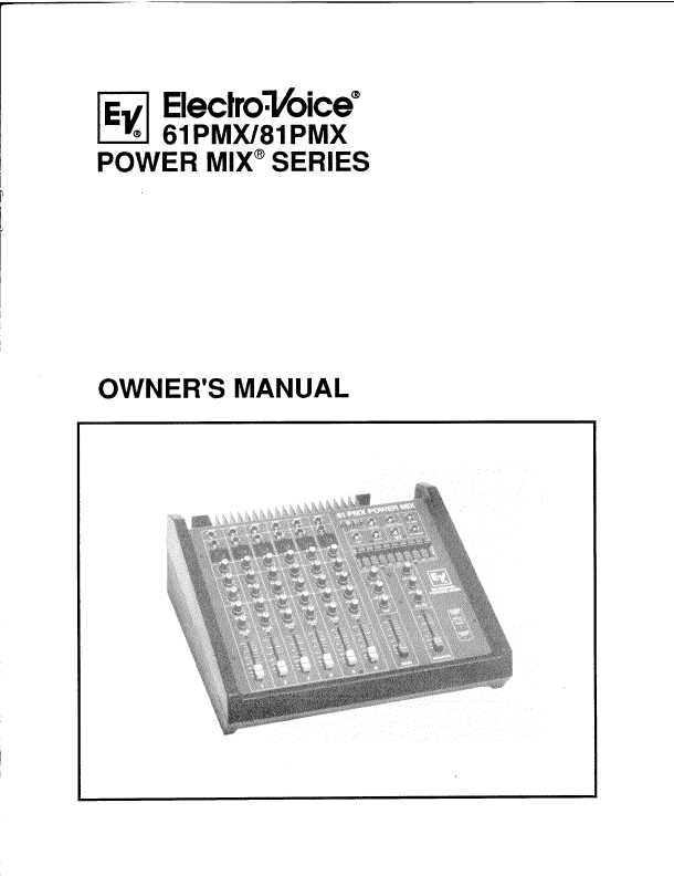 Сервисная инструкция Electro-Voice 61PMX, 81PMX