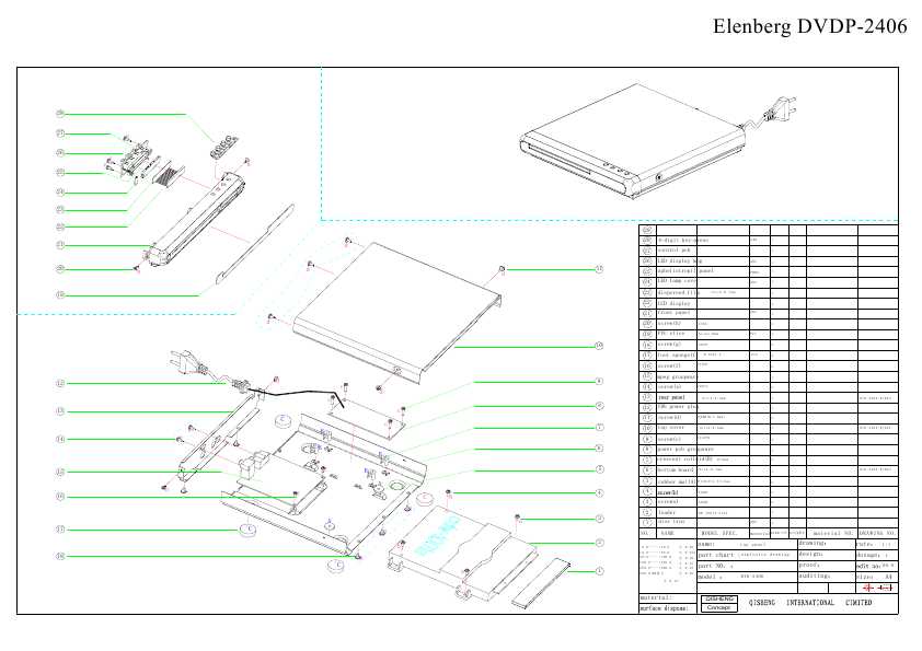 Сервисная инструкция Elenberg DVDP-2406