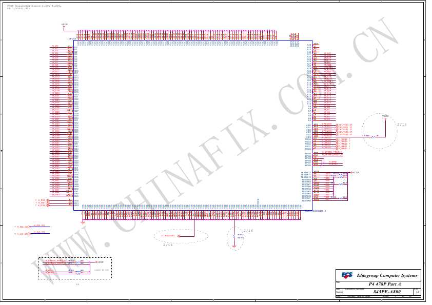 Схема Elitegroup ECS 845PE-A800 REV.5.0