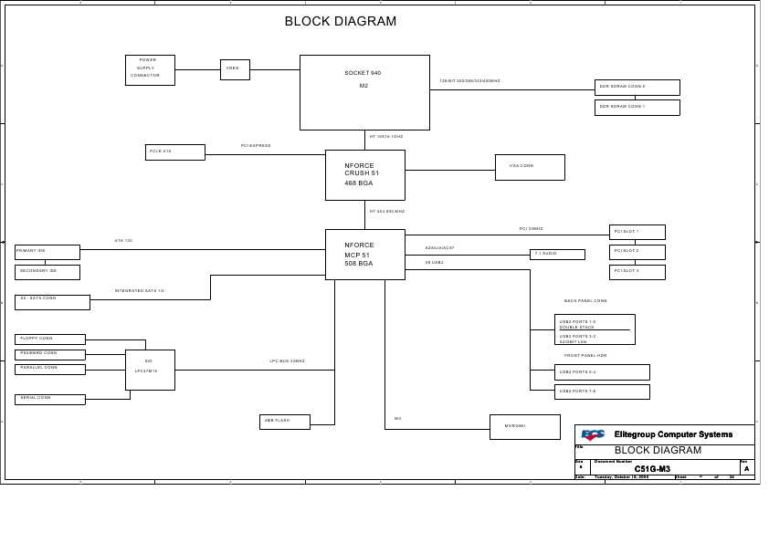 Схема Elitegroup ECS C51G-M3 REV.A