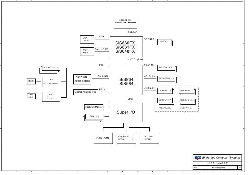 Схема Elitegroup ECS SF2 661FX REV.2.0