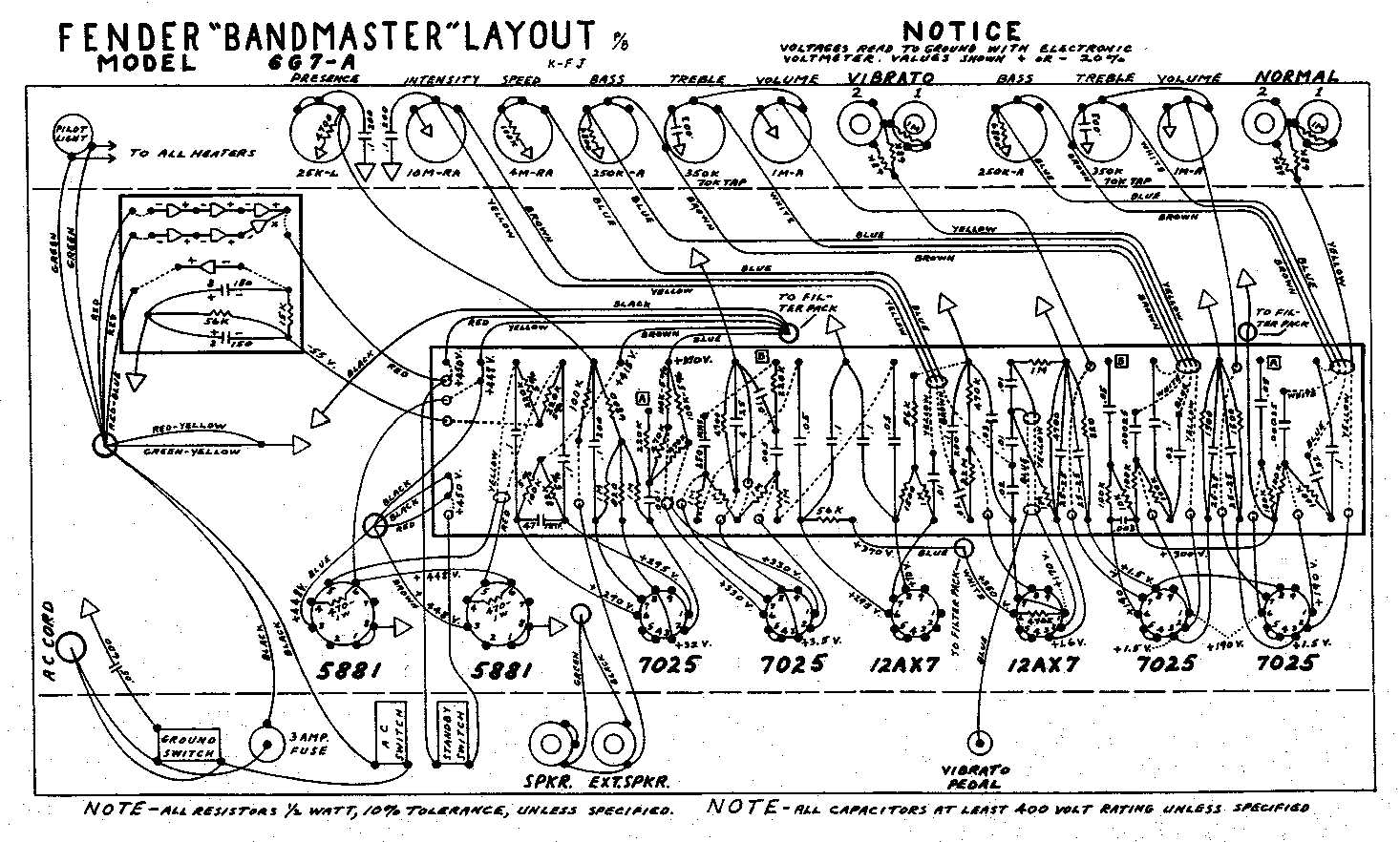 Схема Fender BANDMASTER 6G7A