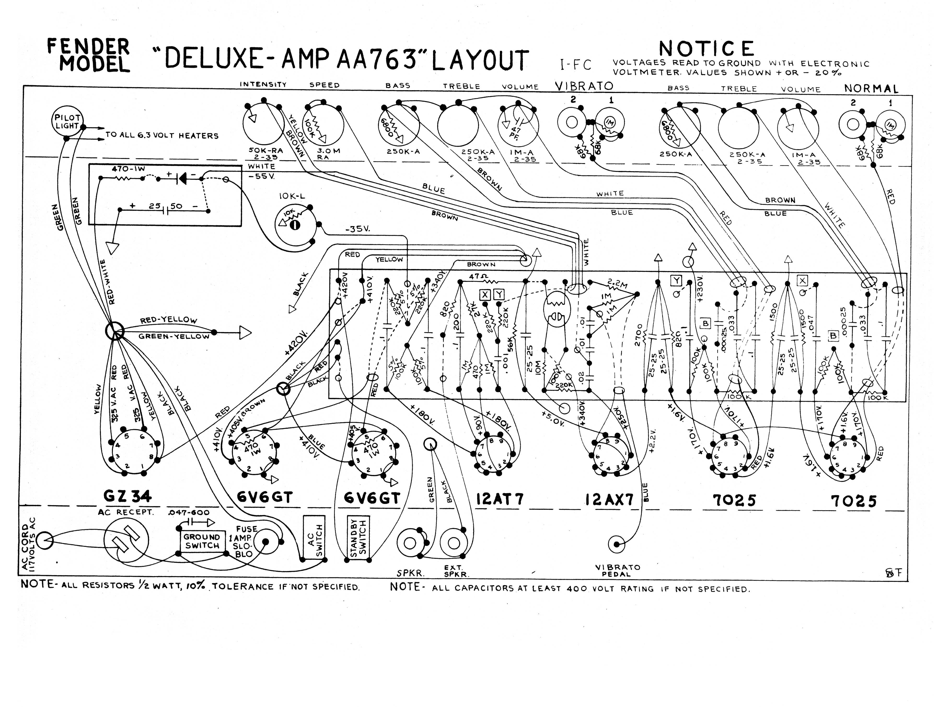 Схема Fender DELUXE AA763