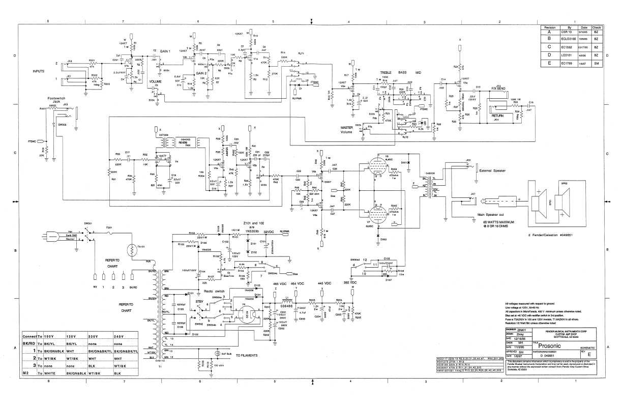 Схема Fender PROSONIC HEAD