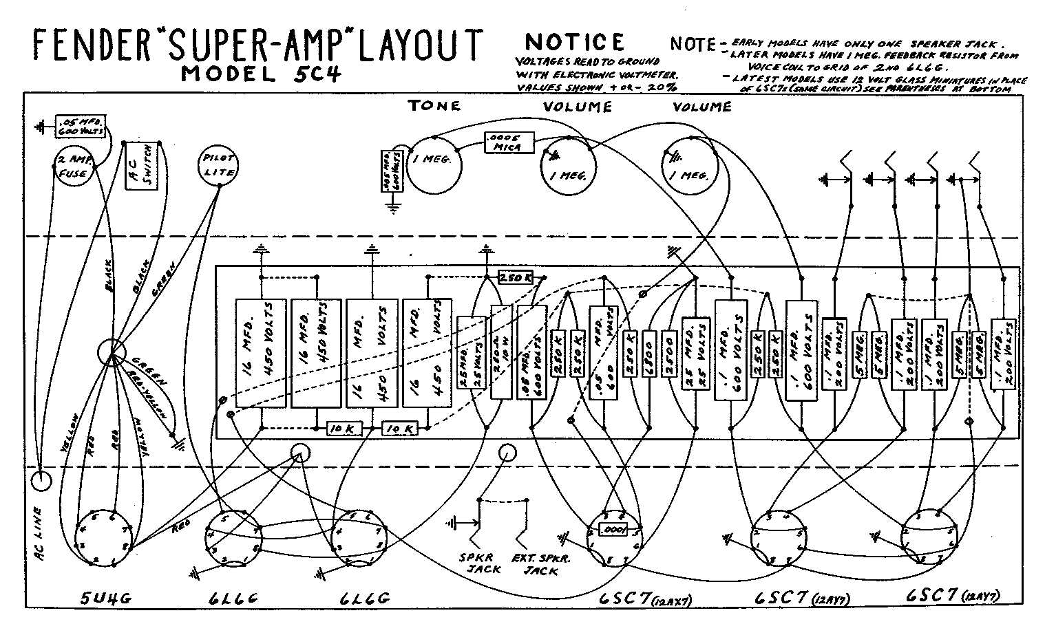 Схема Fender SUPER 5C4
