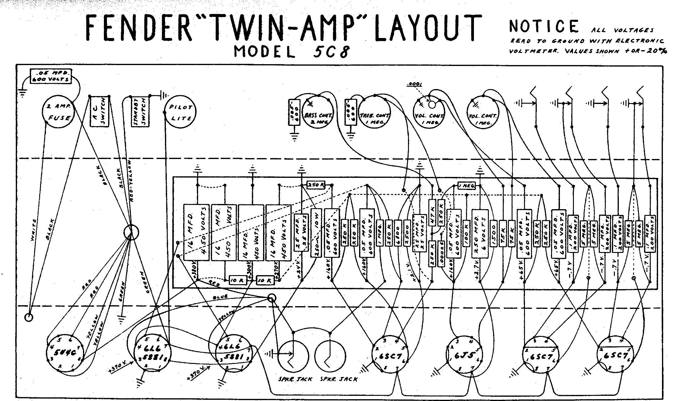 Схема Fender TWIN 5C8