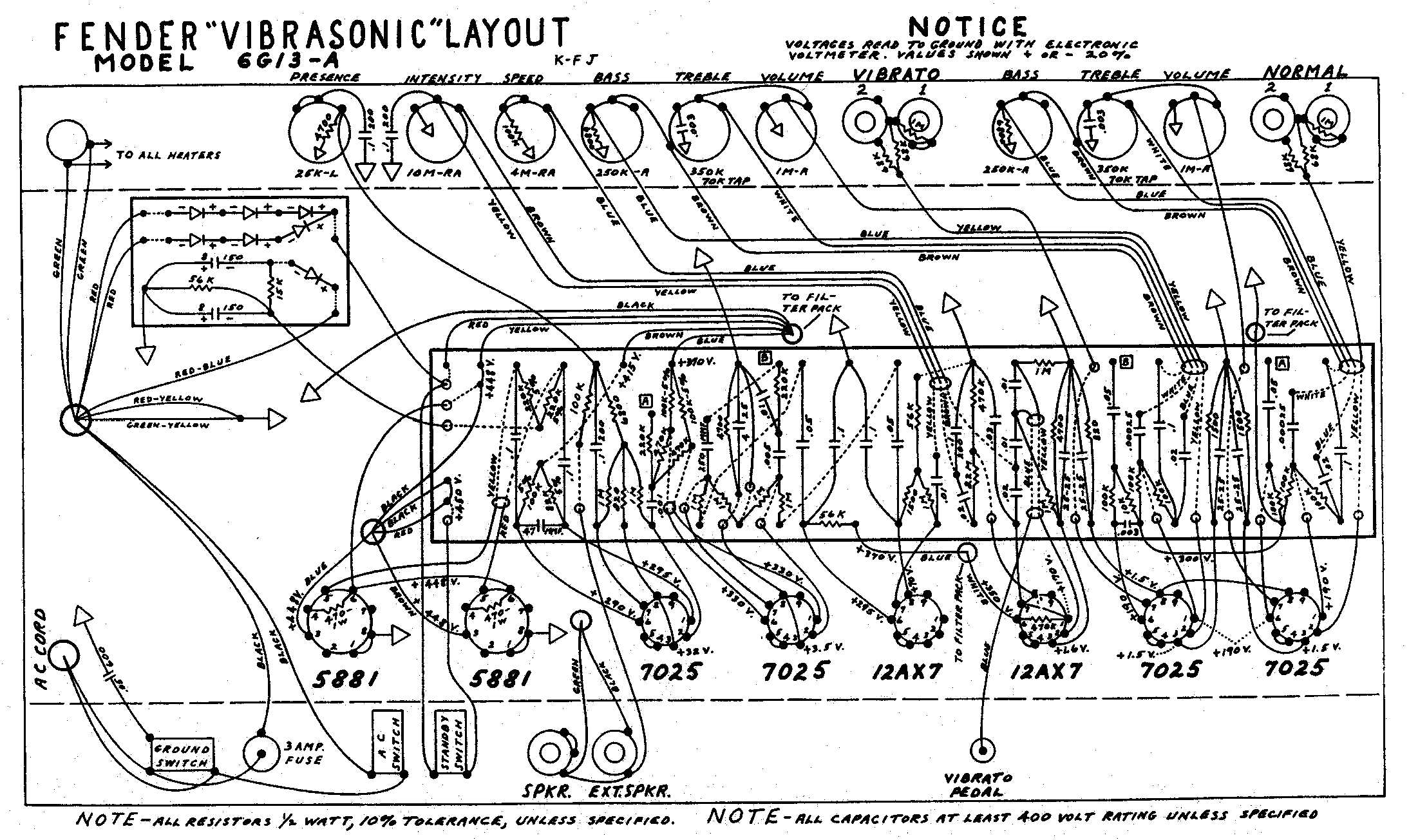 Схема Fender VIBRASONIC 6G13A